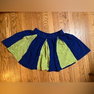Fashion Brand Company Linen Cheerleader skirt blue and green size M
